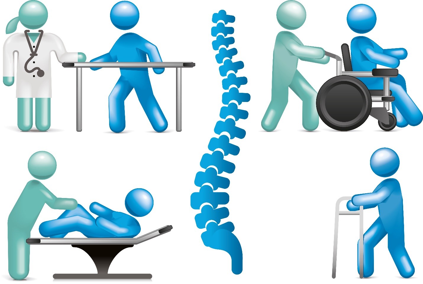 Illustration of medical therapy and spinal health